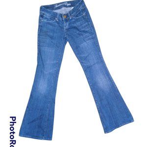 AMERICAN EAGLE WOMENS FLARE LEG JEAN SIZE 0 REG